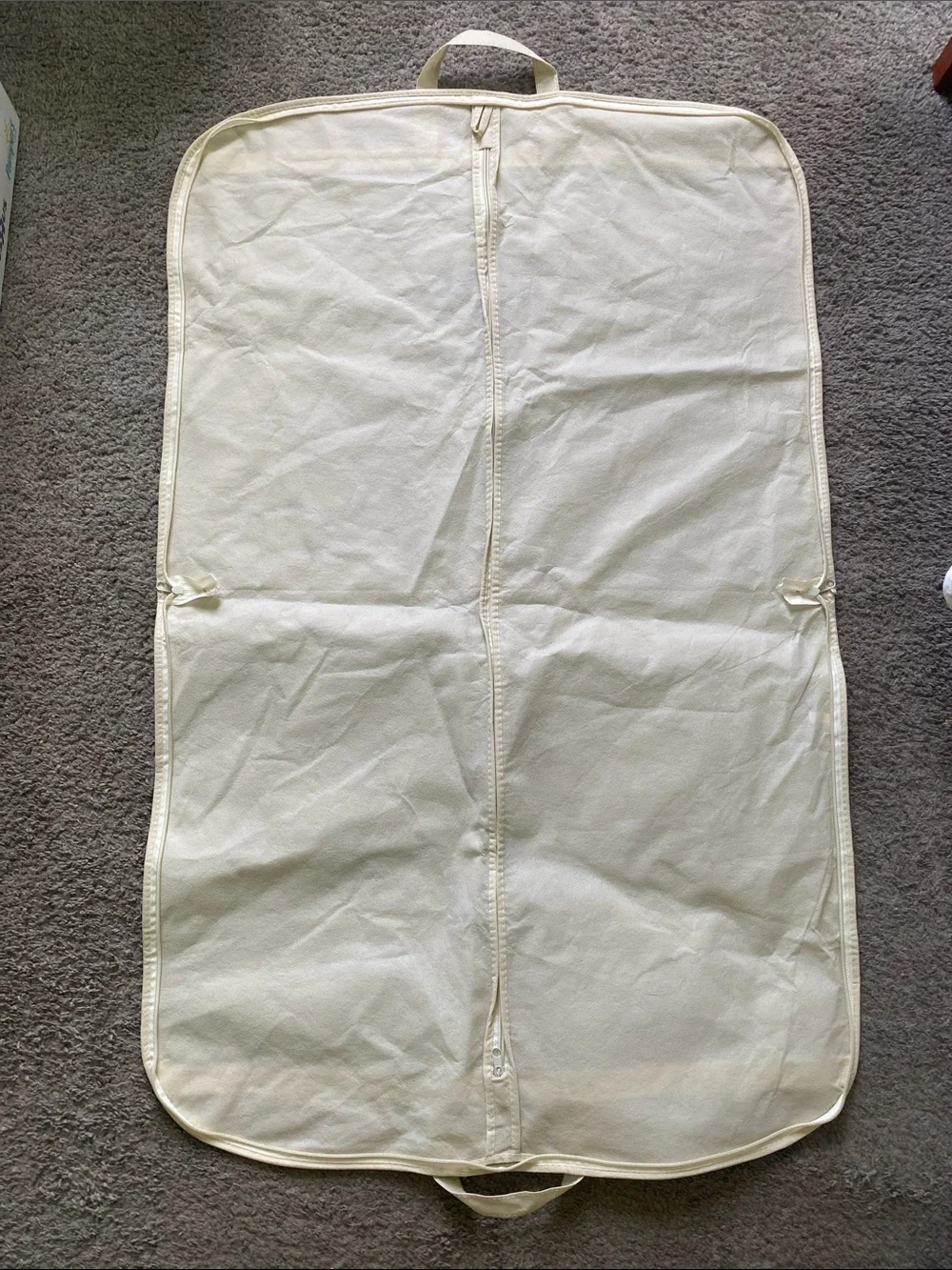 Joseph Abboud Custom Garment Travel Bag Cream 2-way Zipper Closure